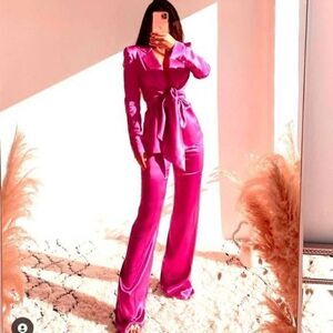 PANTS PINK SATIN EFFECT ZARA